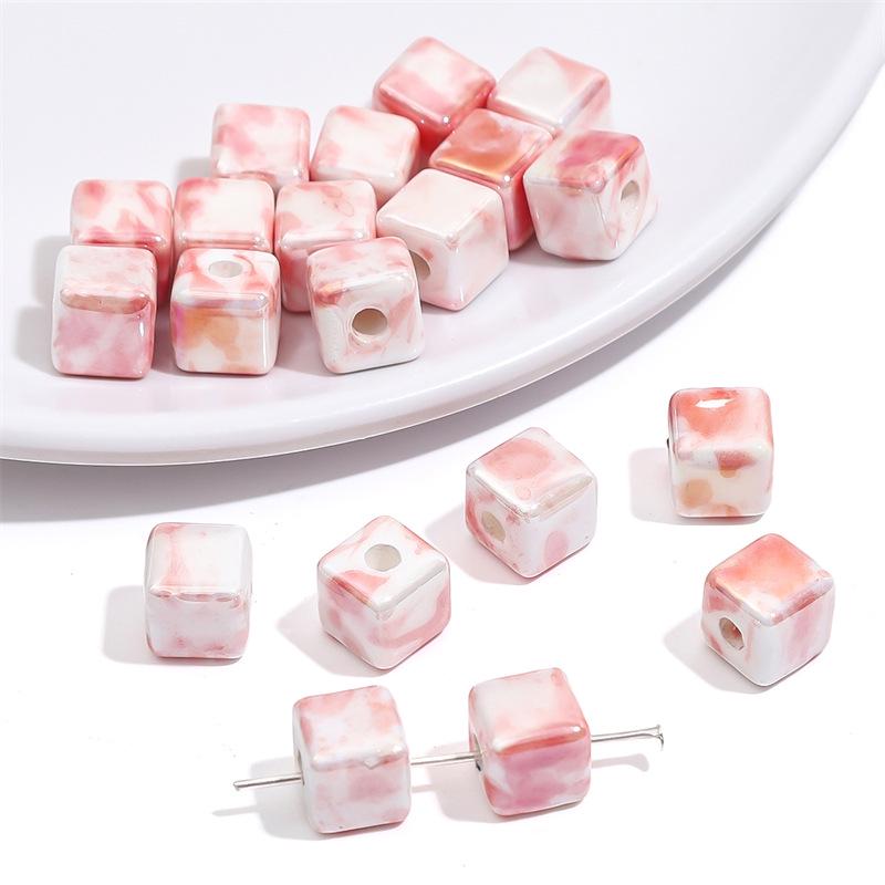 Five-Petal Flower Ceramic Beads for DIY Jewelry Making