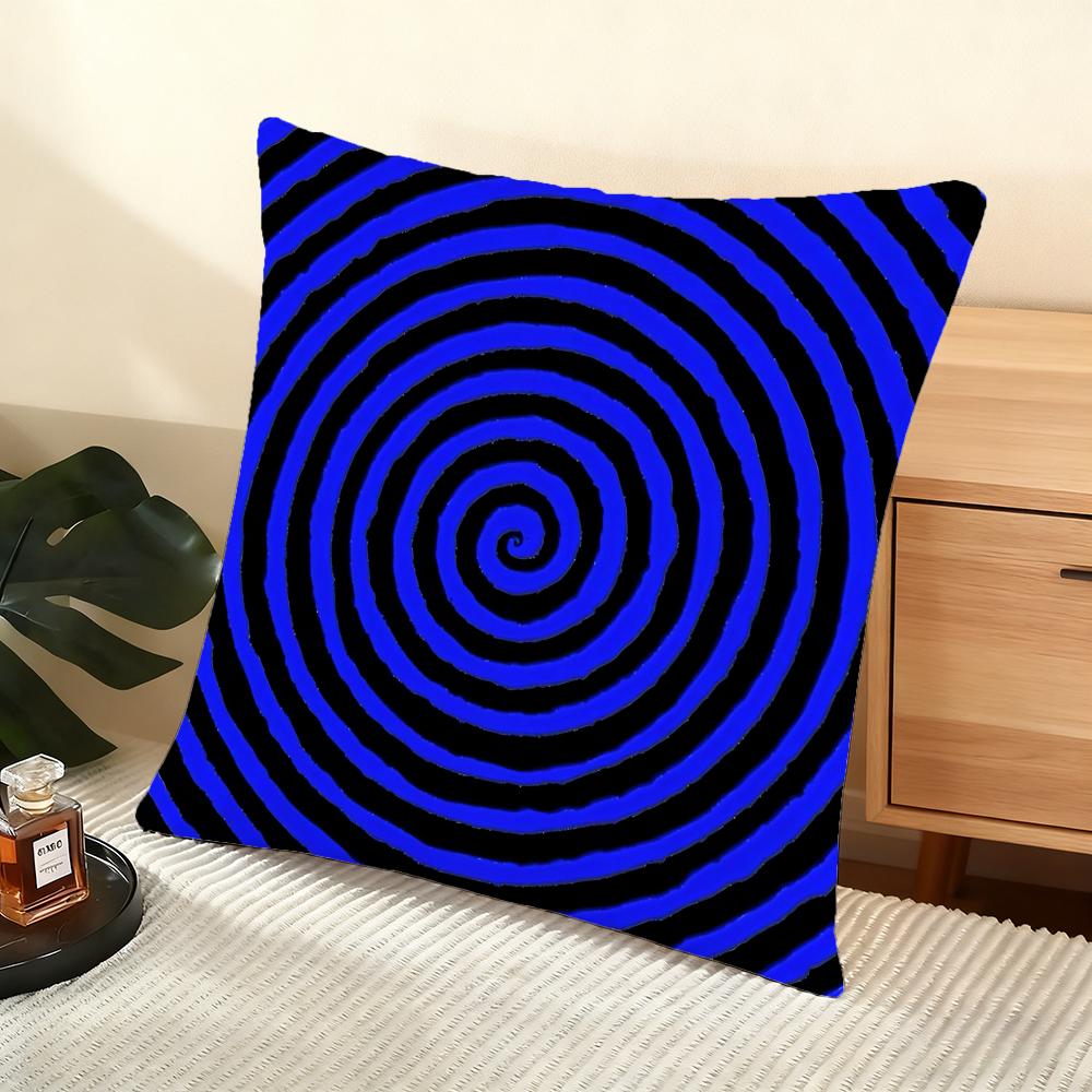 Hallucinatory Vortex Cushion Cover Soft Short Plush Pillow Cover Smooth Cozy Texture Aesthetic Cushion Case Home Decor