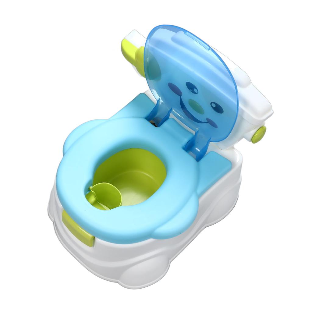 Kids Potty Training Toilet Ergonomic Comfortable Convenient Cute Toddler Potty Chair for Home Blue PP