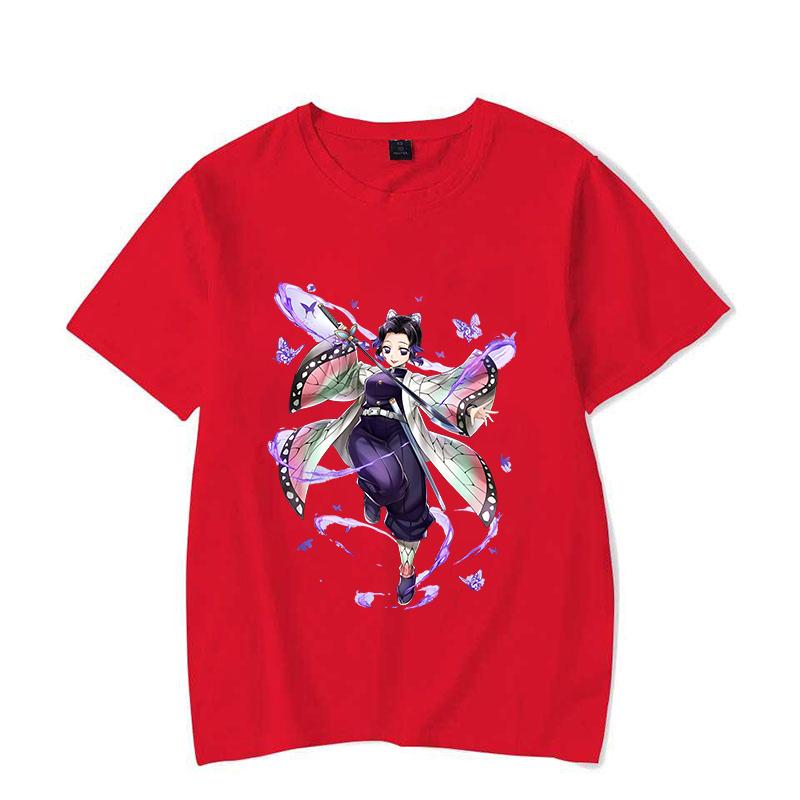 New Women's Fashion Funny Kochou Shinobu Print T Shirt Summer Unisex Loose Casual Plus Size Anime Graphic Tee Tops
