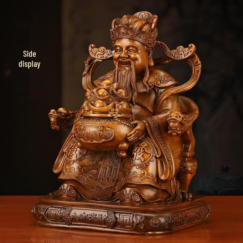 God of Wealth Figurine: Attract prosperity from all directions. Ideal for home or office, perfect for living rooms or shop openings/housewarmings.