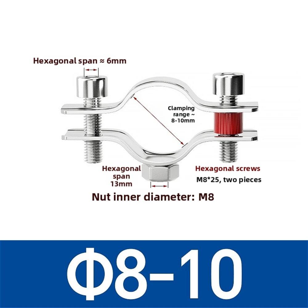 1Pcs 304 Stainless Steel Stainless Steel Pipe Bracket OD 8-325mm Pipe Clamp  for Water Pipe
