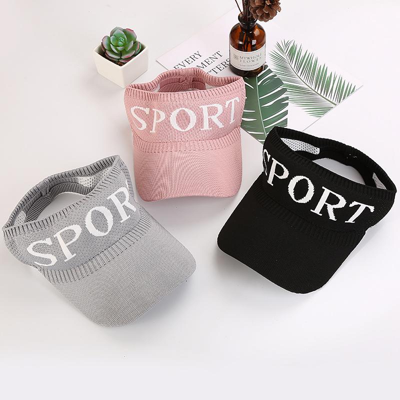 Knitted Empty Cap Summer Alphabet Outdoor Sports Cycling Visor Dew Ponytail Cap Fashion Trend