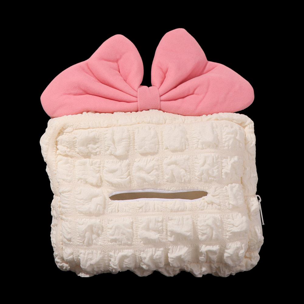 Hanging Type Car Hanging Napkin Holder Bow Paper Organizer Storage Bag  for Car Back Seat