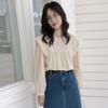 Early Autumn Retro Peter Pan Collar Long Sleeve Women's Temperament Bubble Sleeve Off-White Shirt