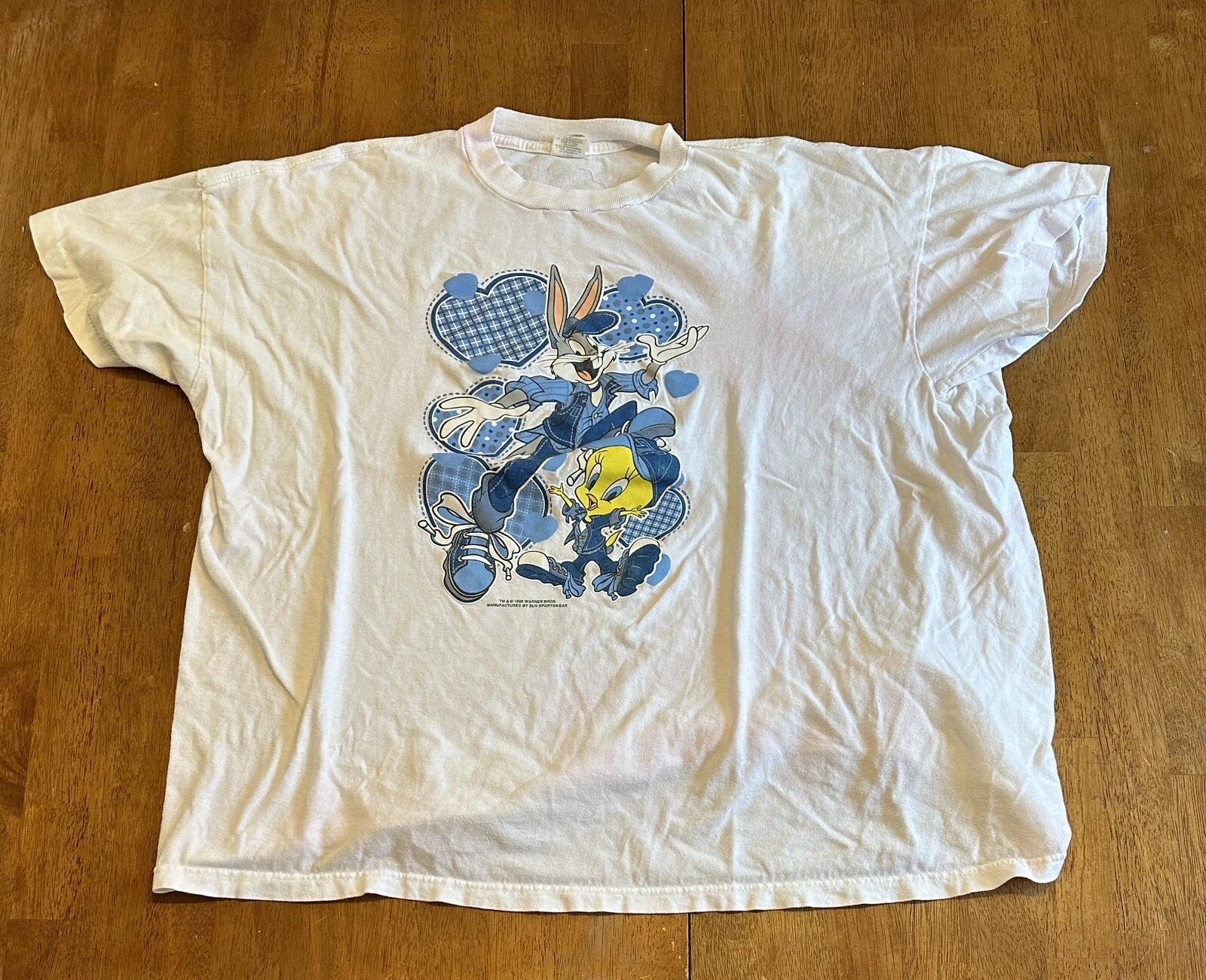 Vintage 1996 Tweety Bugs Bunny T Shirt 2XL Looney Tunes 2XL