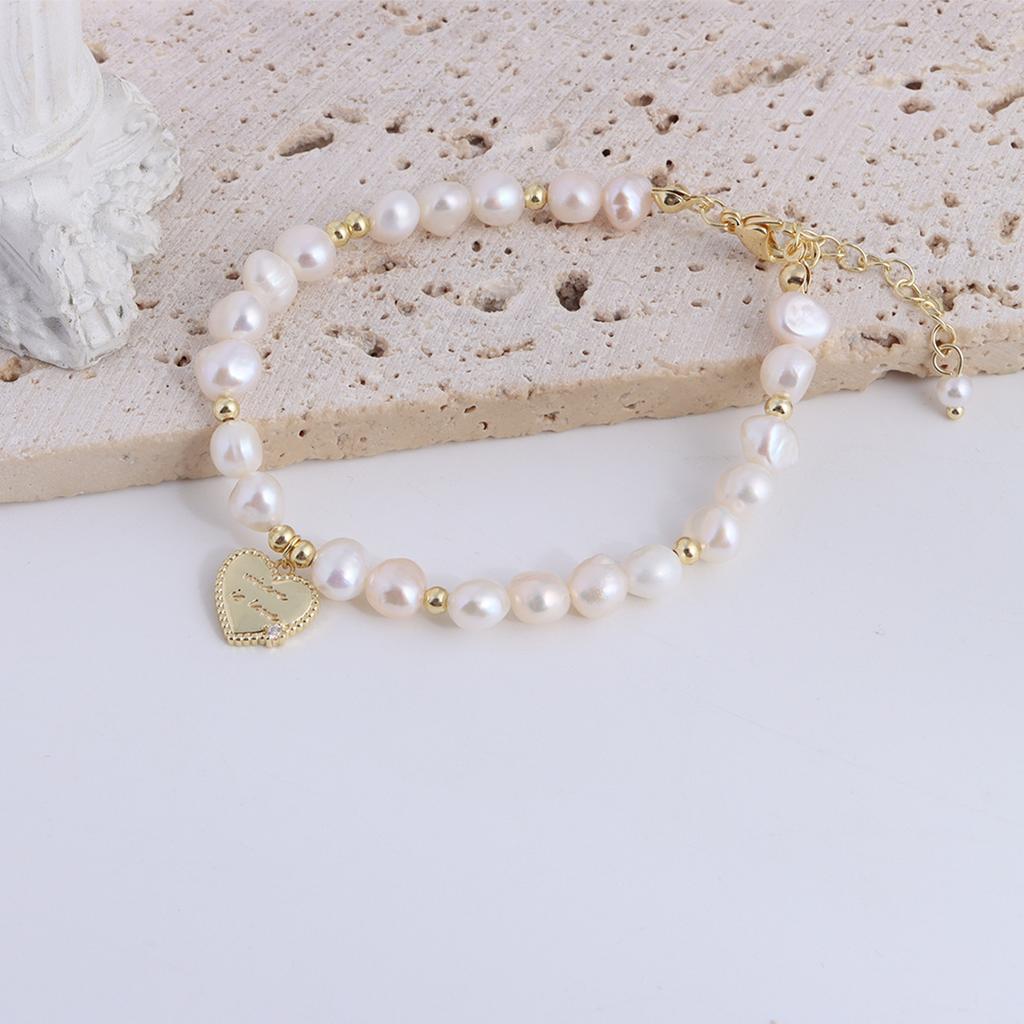 Natural Freshwater Pearl Bracelet Fu Character Smiley Face Shell Bow Pendant Bracelet Girlfriend Beaded Bracelet