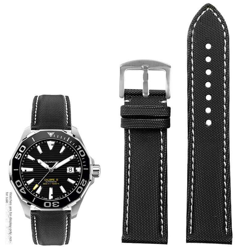 20mm 21mm 22mm 23mm Nylon Leather Bottom Watchband for Mido Helmsman M021 M005 M038 Tudor Seiko Waterproof Watch Strap