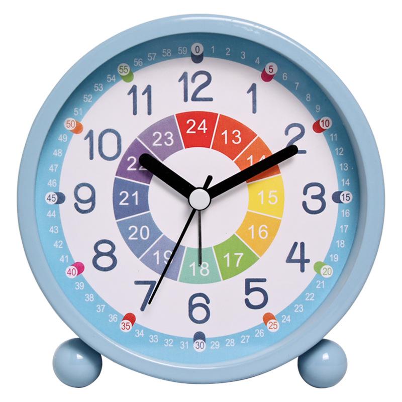 

Kids Silent Cartoon Luminous Metal Alarm Clock - Ideal for Students Desktops