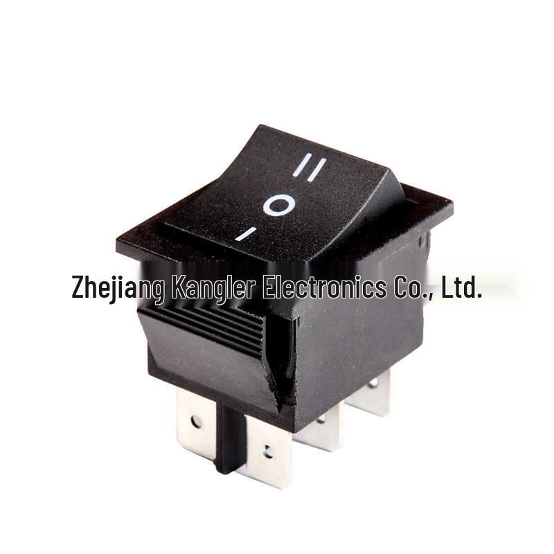 Black KCD2-231 Two-Position Rocker Switch, Plastic