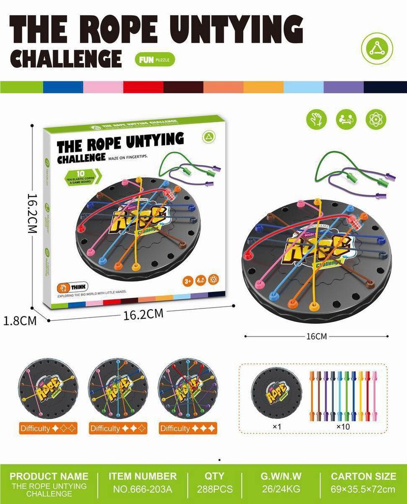 1pcs Rope Tangle Puzzle Game - Brain Teaser Logic Training Toy for Kids & Adults, Focus Enhancing Interactive Challenge Activity