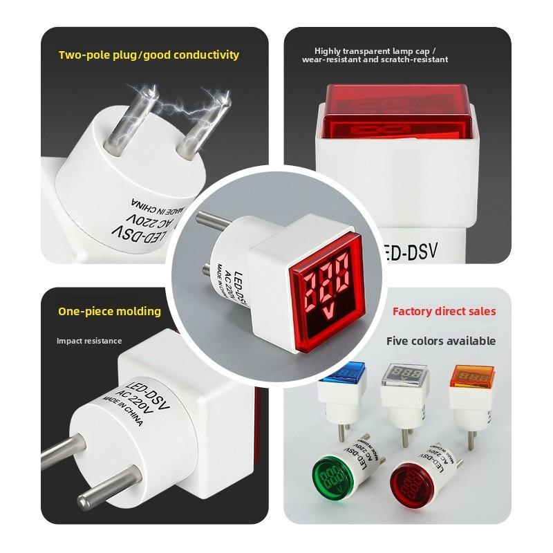 Digital AC Voltmeter Indicator, Digital Voltmeter, No Wiring Required, Euro Plug, Voltage Measurement RangeAC220V/230V