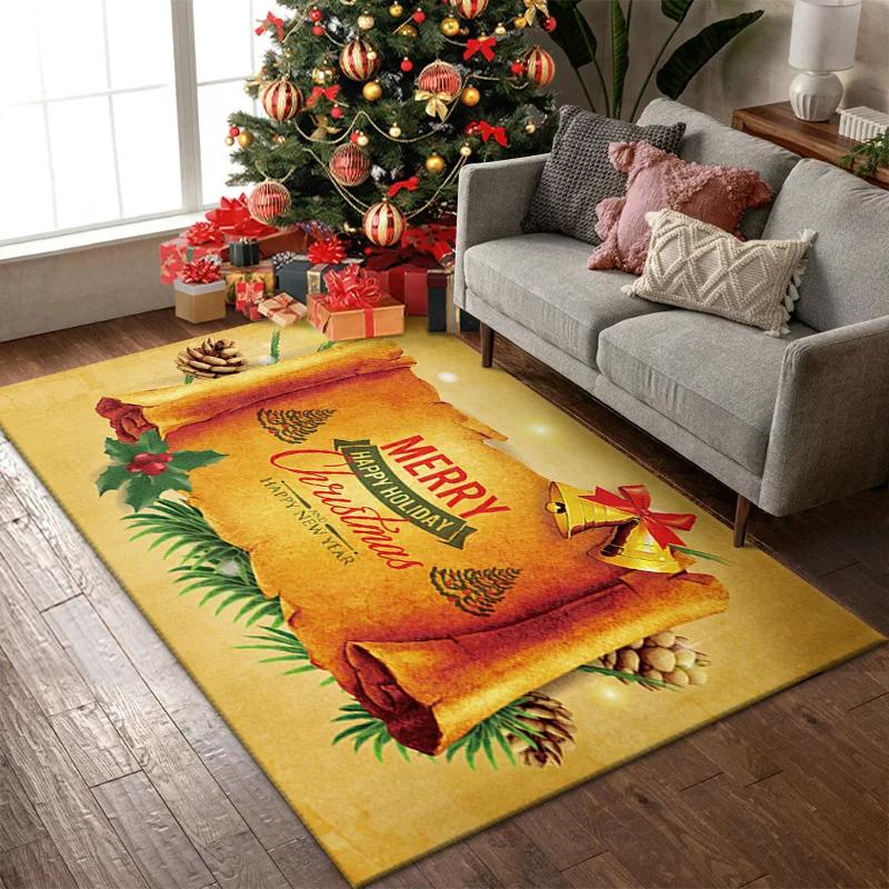 Rote 3D Frohe Weihnachten Dekoration Eingangsteppich Wohnzimmer Couchtisch Decke Weihnachtsmann Schneeflocke Matte Schlafzimmer Teppiche Fußmatten