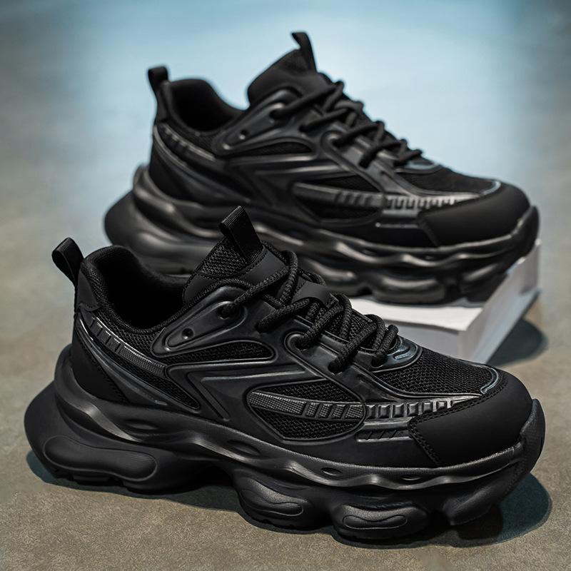 Men's shoes 2025 new student dad trendy shoes spring breathable and heightened casual thick-soled cold sticky sports shoes