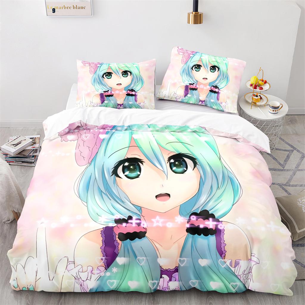Gacha Life Academia Anime Duvet Cover Set with Pillow Covers Polyester Teens Kids Bedding Set Full Queen King Size Bed Linen