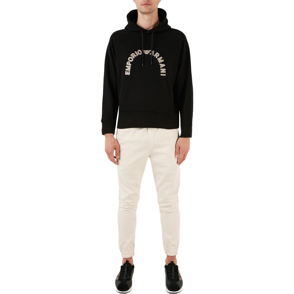 Emporio Armani Sweatshirts Men's Black Hooded Moderate Regular 6R1ME9-1JWPZ-00C5