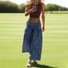 Women's Loose Wide Leg Track Pants Step By Step Pants Summer Wide Leg Casual Pant With Big Ruched Pockets