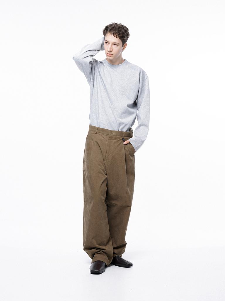 Chaenseseunoi Corduroy One-Tuck Wide Pants - Brown /M243Pt01Br