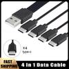 4 In 1 Multi-USB C Splitter Adapter Cable Charging Cord USB Type C Fast Charging Data Cable For Huawei Tablet Laptop PC
