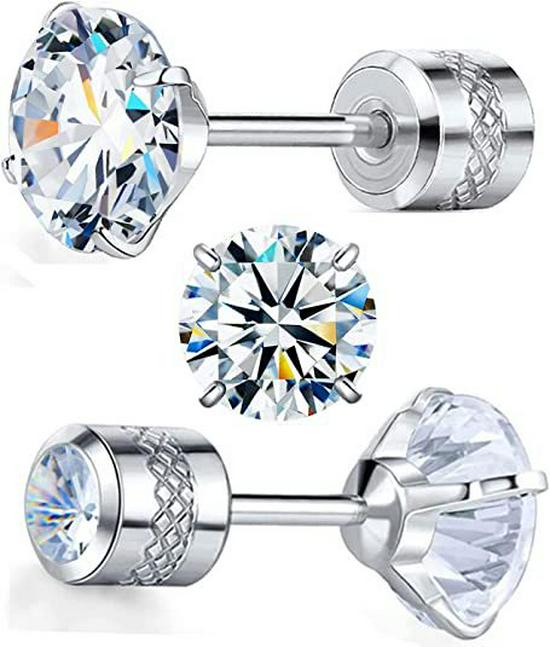 

Европейские и американские круглые серьги-пусеты из нержавеющей стали с цирконом и дизайном с четырьмя крапанами