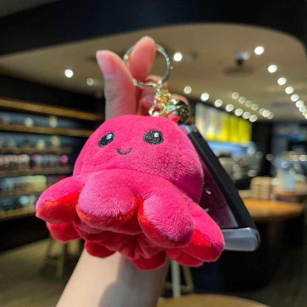 Octopus Cartoon Plush Keychain - Cute Backpack Ornament