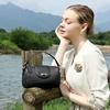 The first layer of cowhide Boston versatile women's bag shoulder messenger change fashionable simple practical soft leather drum pillow bag