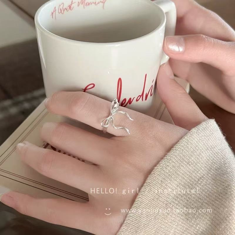Wind Pearl Zircon Butterfly Ring Female Niche High-end Sense Light Luxury Couple Pair Ring Temperament Open Ring