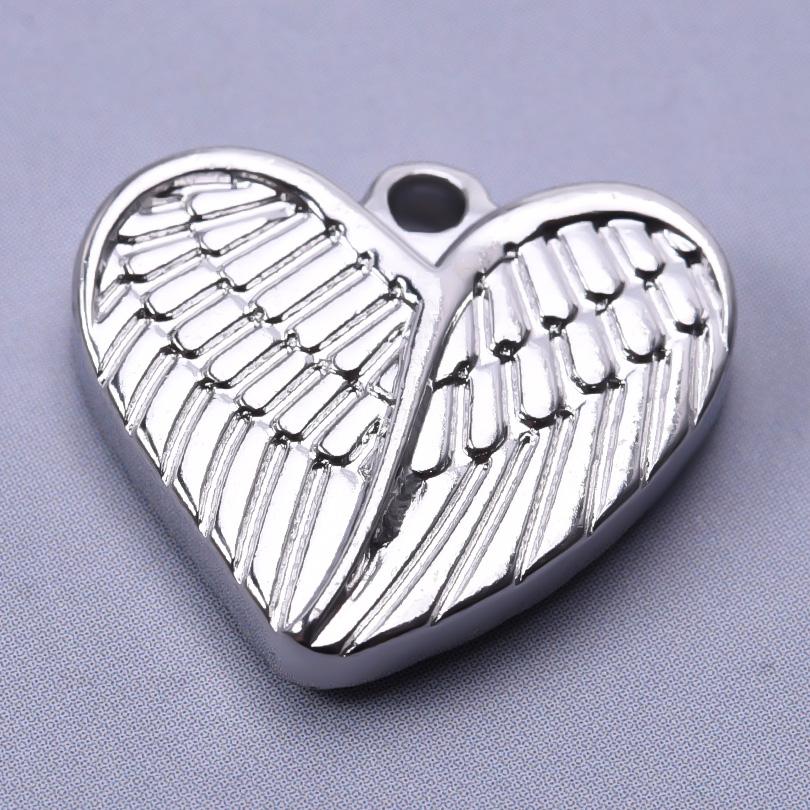 6pcs Titanium/Stainless Steel Heart Charms For Jewelry Making Supplies Fashion Diy Love Pendant Wings Flower Landscape Materials