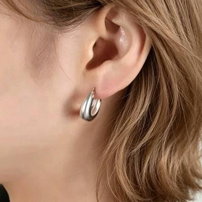 Korean Style Classic Geometric Earrings Indie Chic Design Rust Resistant Jewelry for Art Exhibition Outfit Accessory