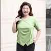Plus Size Women's Summer New Irregular Fashion Slimming V Neck Short Sleeved T Shirt