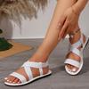 2025 Summer New Women's Shoes Large Size Fashion Wear Roman Women's Sandals Women's Flat Beach Sandals