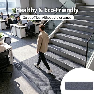 Self-adhesive Stair Step Mat Non-slip Wear-resistant Fleece Stair Mat Sound Insulation Corridor Stairway Floor Mat for Home
