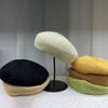 Women's Berer Summer Woven Straw Beret Hat Crochet Straw Cap Sun Hat French Painter Hat Handmade Beach Hat Gift for Her