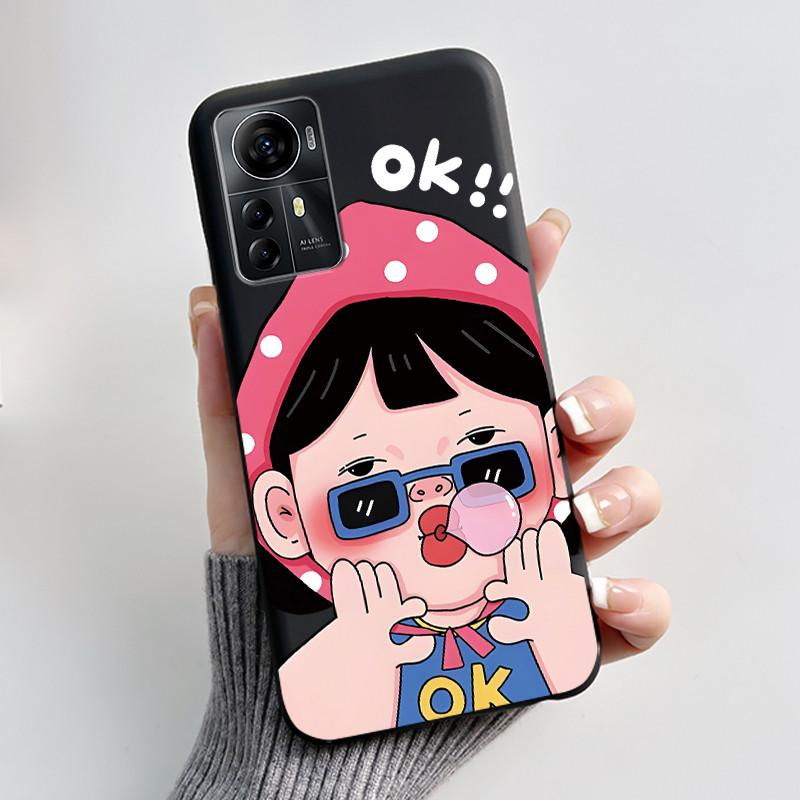 

Cute Cartoon Case For ZTE Blade A72s / Optus X Max / Blade V41 Smart Printing Shell Protective Cover Soft Silicone Black Casing Blade A72s