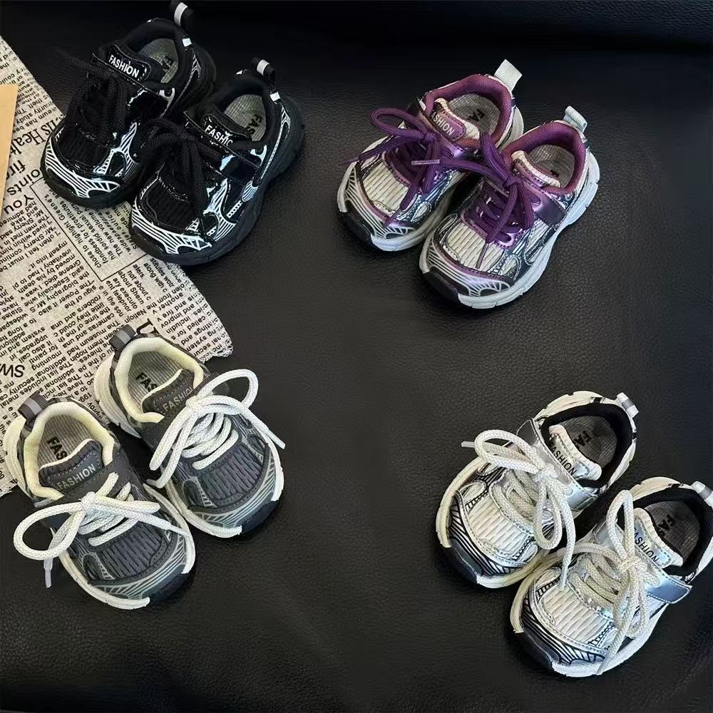 Korean Children's Sports Shoes Spring New Children's Dad Shoes Boys and Girls Soft-soled Toddler Shoes Medium Children's Fashion Trendy Shoes