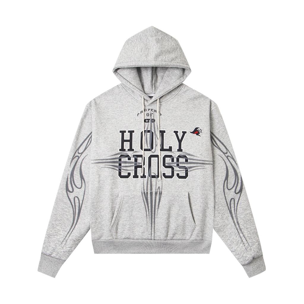 Hellstar Ausgefranster Retro Lockerer Reißverschluss Reiner Baumwoll Hoodie - Amerikanischer Hip Hop Stil