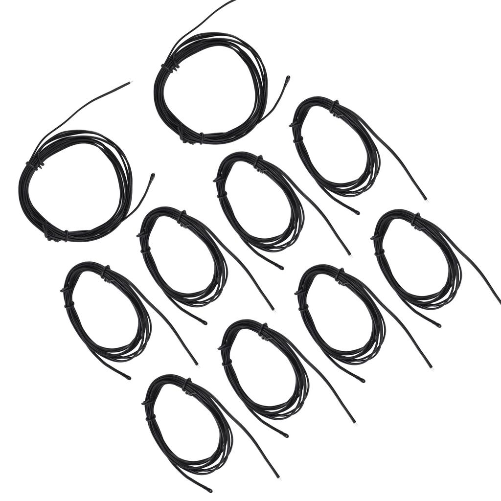 10Pcs NTC Thermistor Temperature Sensor Probe Drop Shaped Tip Epoxy Resin Connector 2meter20K B3950