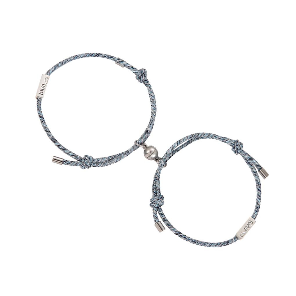 2pcs Couple Attract Each Other Creative Personality Couple Bracelet