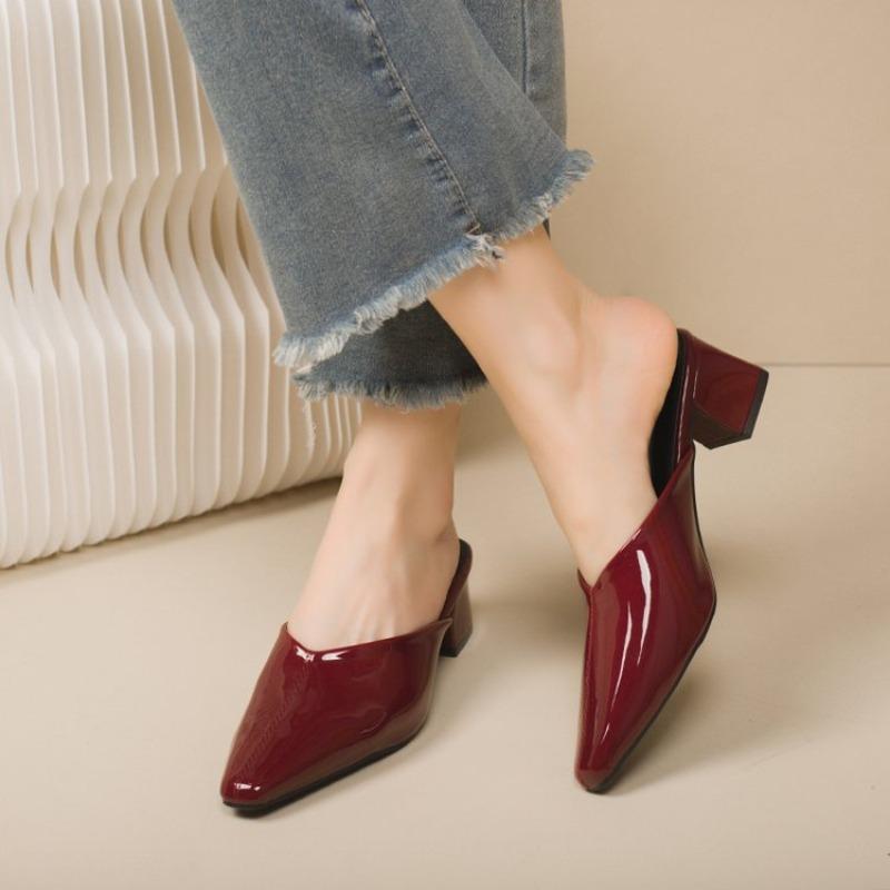 Designer Women's Heeled Slippers Designer Mules Shoes Trend Summer Fad Flip Flops Walking Cozy Slides Dress Sandalias De