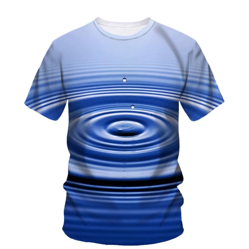 Summer Original Water Droplet Graphic T Shirts For Men Trend Casual Creative Simple Style Printed O-neck Short Sleeve Tees