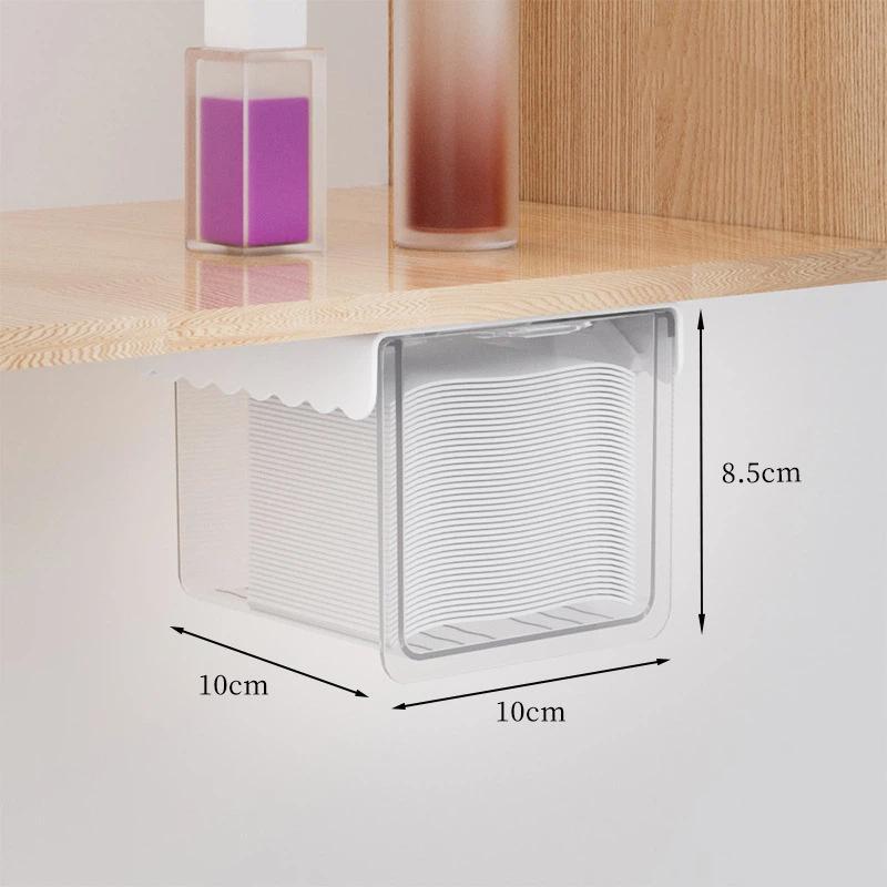 1Pcs Pull-Out Storage Drawer Style Storage Box Under The Mirror Cabinet Transparent Cotton Stick Makeup Cotton Storage Rack