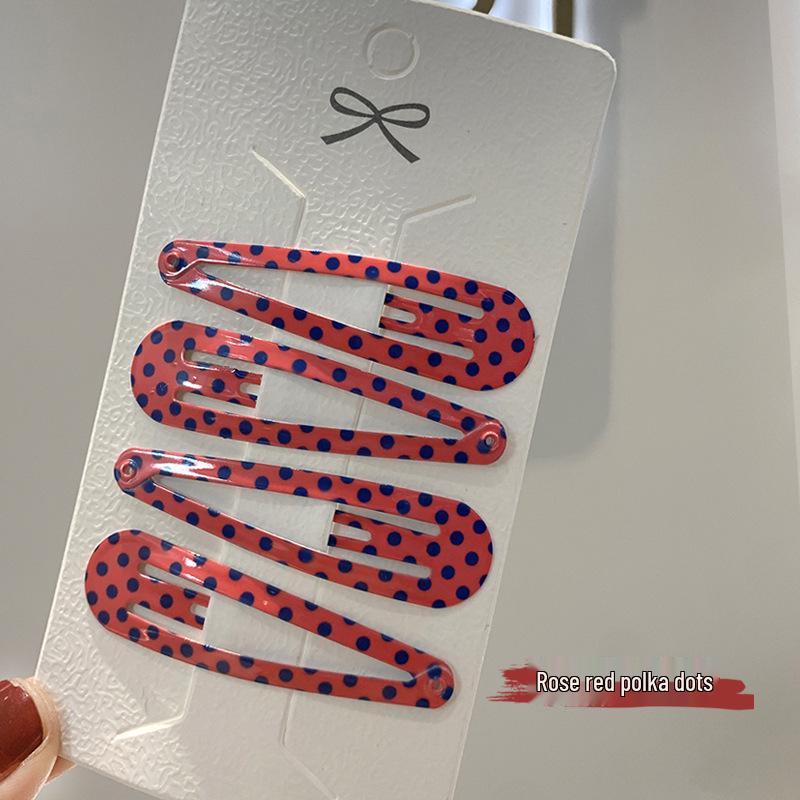 6cm Polka Dot & Leopard Print Water Drop Hair Clips - BB Hair Accessories