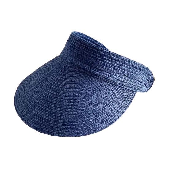 Summer Sun Hat Large Hollow Top Foldable Brim Straw Hat Sun Protection Hat