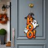 Halloween Hanging Sign Boo Ghost Sign, Wooden Door Hanger Cute Retro Decor Witch Hat for Front Wall Festival Celebration