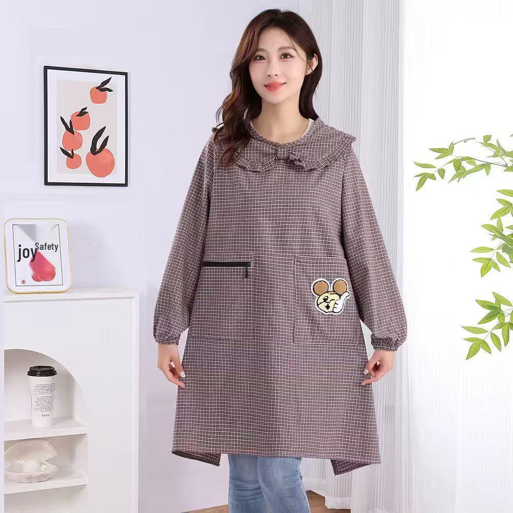 Korean Style Stain-Resistant Long Sleeve Kitchen Apron