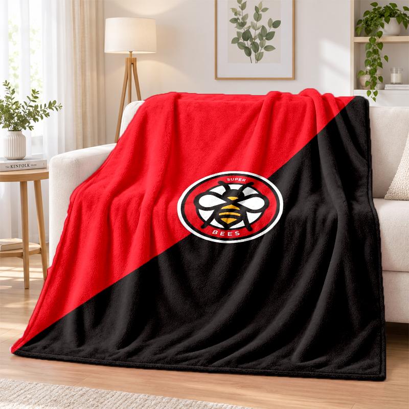 Brentford Football Printed Flannel Blanket Warm Comfort Bed Throw For Indoor Home Decoration