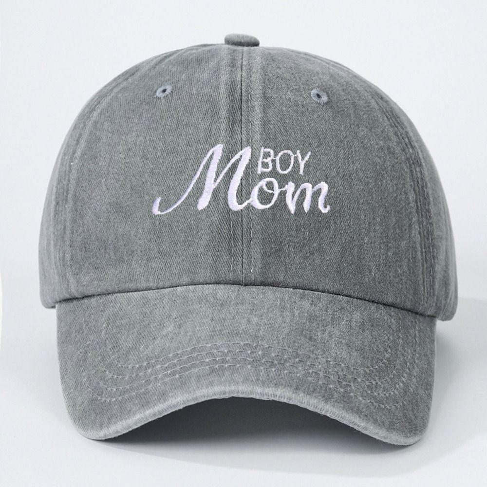Washed Cotton Boy Mom Embroidery Caps Vintage Baseball Cap Fashion Sport Visors Cap Gifts