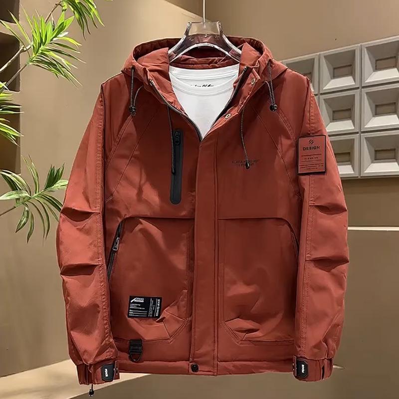 

Men s Hooded Cotton Windbreaker: Winter-Ready, Warm, and Stylish Workwear Jacket. XL (125-140 lbs)