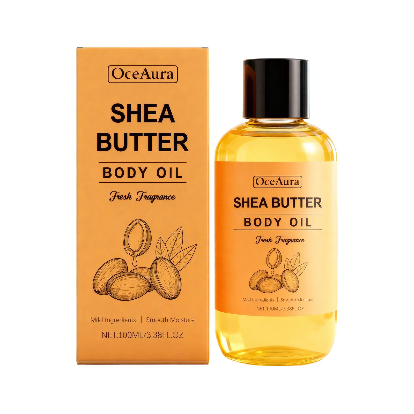 Shea Butter Body Oil Lightweight Hydrating Skin Oil Fast Absorbing Moisturizing Body Care Oil 100ml 100ml