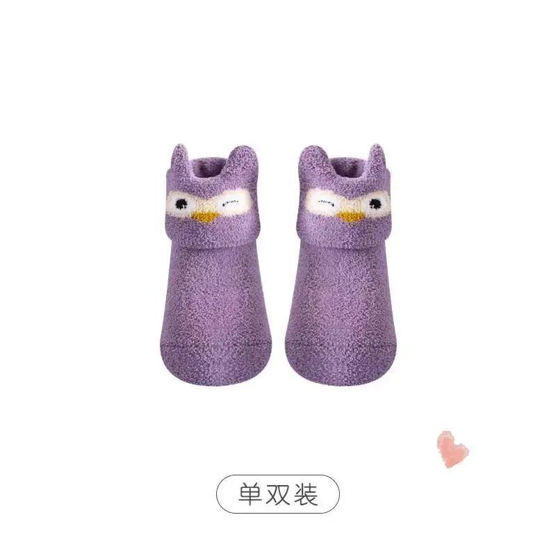 Indoor Socks Warm Thick Socks Coral Fleece Baby Non-slip Floor Socks Autumn And Winter Newborn Newborn Boys And Girls